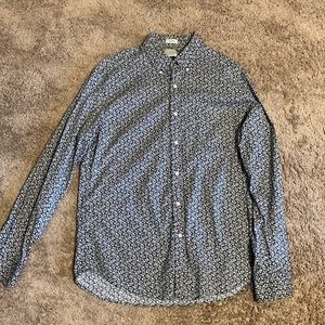 EUC J Crew Black Floral Button Down